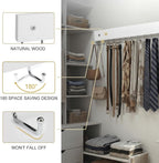 Wall Mounted Tie & Belt Rack Organizer - 2 Pack, 28 Hooks Hold 40 Ties & 40 Belts, 180° Rotating Space Saving Design, Sturdy Wood Decorative Wall Storage (White)
