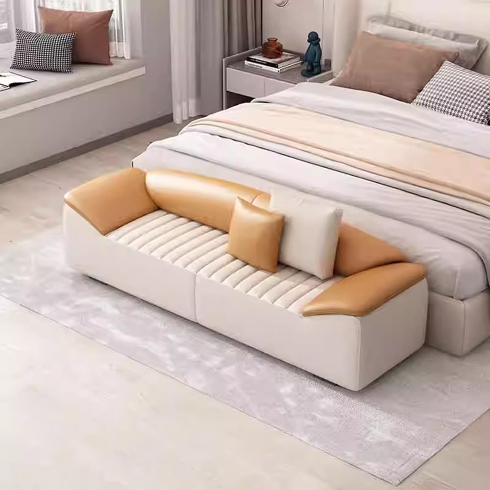 Modern Bed End Stool for Bedroom Living Room Bedside Long Bench Cloakroom Sof...