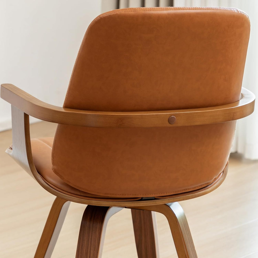 Walnut Dining Chairs, Mid Century Modern Leather Swivel Desk Chairs Walnut | ...
