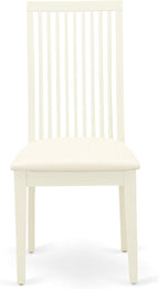 East West Furniture LGIP5-LWH-C 5 Piece Dinette Set for 4 Includes a Rectangle Dining Table with Butterfly Leaf and 4 Linen Fabric Dining Room Chairs, 42x84 Inch, Linen White