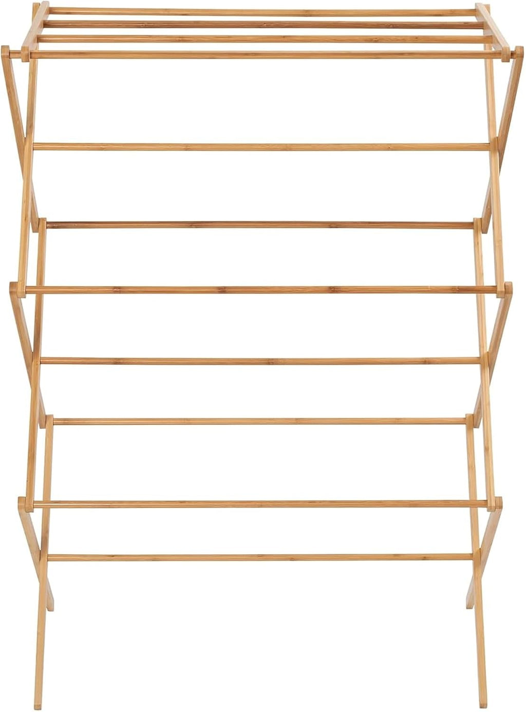 Collapsible Bamboo Drying Rack – Foldable Laundry Drying Stand for Indoor/Outdoor Use – Space-Saving Clothes Rack for Towels, Blankets & Delicates