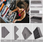 Lourome Underwear Drawer Organizer, 10-Pack, for Socks, Bras, Tie, Grey | Fits Standard 13"+ Dressers, 110 Compartments, Storage Bins for Bedroom, Closet & Bathroom