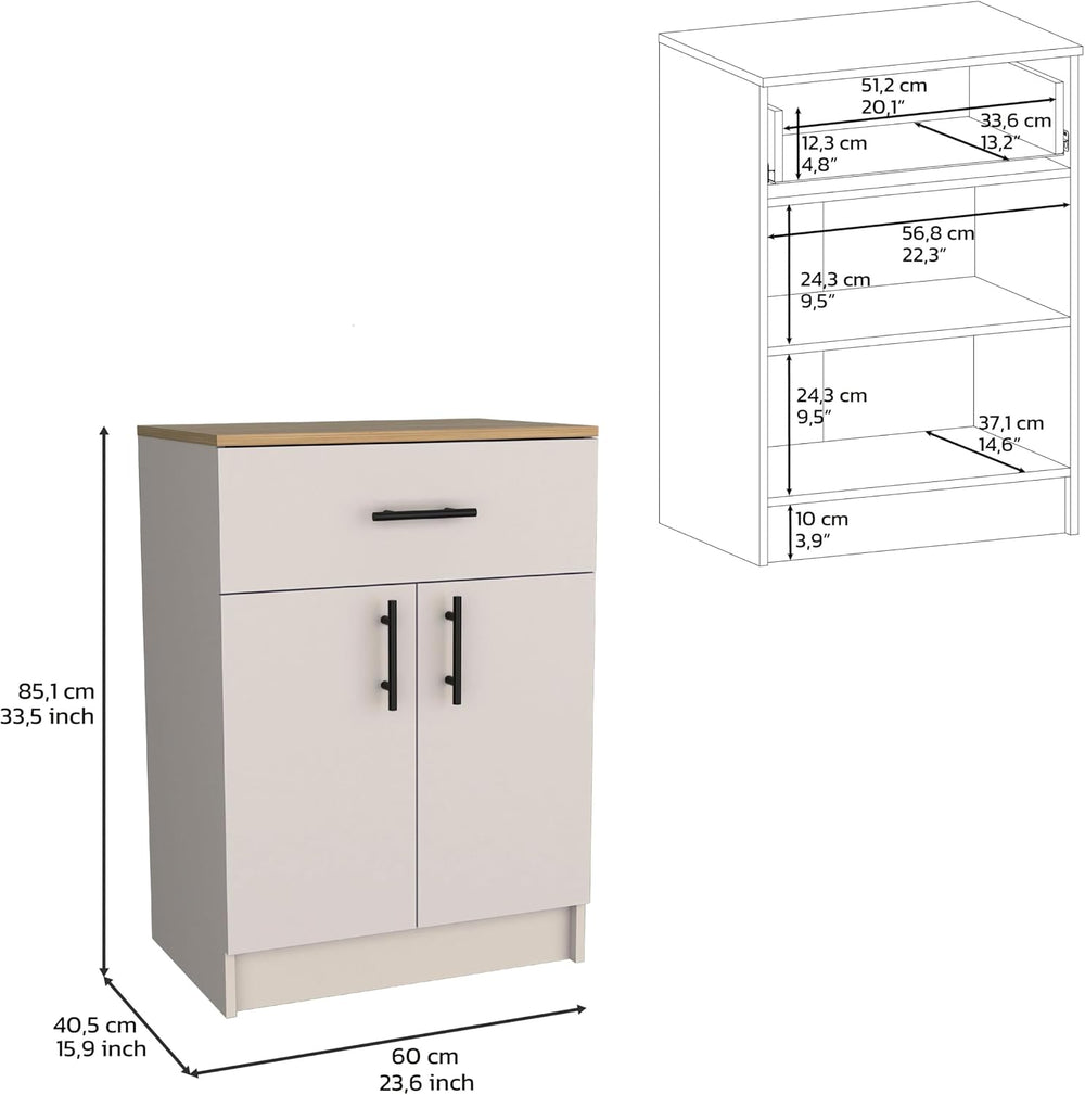 DEPOT E-SHOP 24" Barbados Pantry Organizer Cabinet with One Drawer, Two ...
