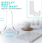 Boloyo 60-Degree Angle Acrylic Plate Display Stand , 3 Inch 5PC Clear Acrylic Display Holder Easel Base for Home Office Kitchen School Art Display