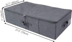 iwill CREATE PRO Underbed Storage Boxes for Bedding/Garment/Duvets/Blankets/Shoes, Folding Fabric Rigid Under bed Storage Bins with Zip Lid, Washable, Black Gray