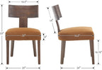 chairus Farmhouse Dining Chairs Set of 2, Upholstered Accent Chairs with Dark Brown T-Shape Wood Back Armless Kitchen Chairs with Soft Pad, Velvet Brown