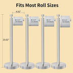 YUMORE Toilet Paper Holder Stand Freestanding, Weighted and Sturdy Brushed Nickel Stainless Steel Design with Non-Slip Cap, Rustproof Tissue Roll Holder for Modern Bathroom, RV