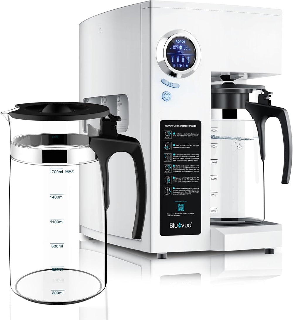 Bluevua RO100ROPOT(UV) Reverse Osmosis System Countertop Water Filter, with O...