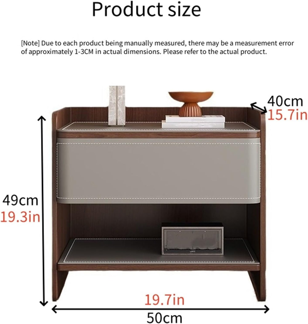 Modern Nightstands with Drawer and Open Storage Shelf Wooden Bedside Table En...