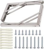 Folding Shelf Brackets, Max Load 300 lb, Heavy Duty Stainless Steel Collapsible Wall Mounted Shelf Brackets for Table, Space Saving DIY Bracket, Pack of 2 (2, 14 Inch)