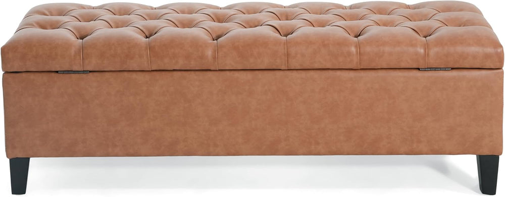 Christopher Knight Home Ottilie PU Leather Storage Ottoman Bench, Wooden Rect...