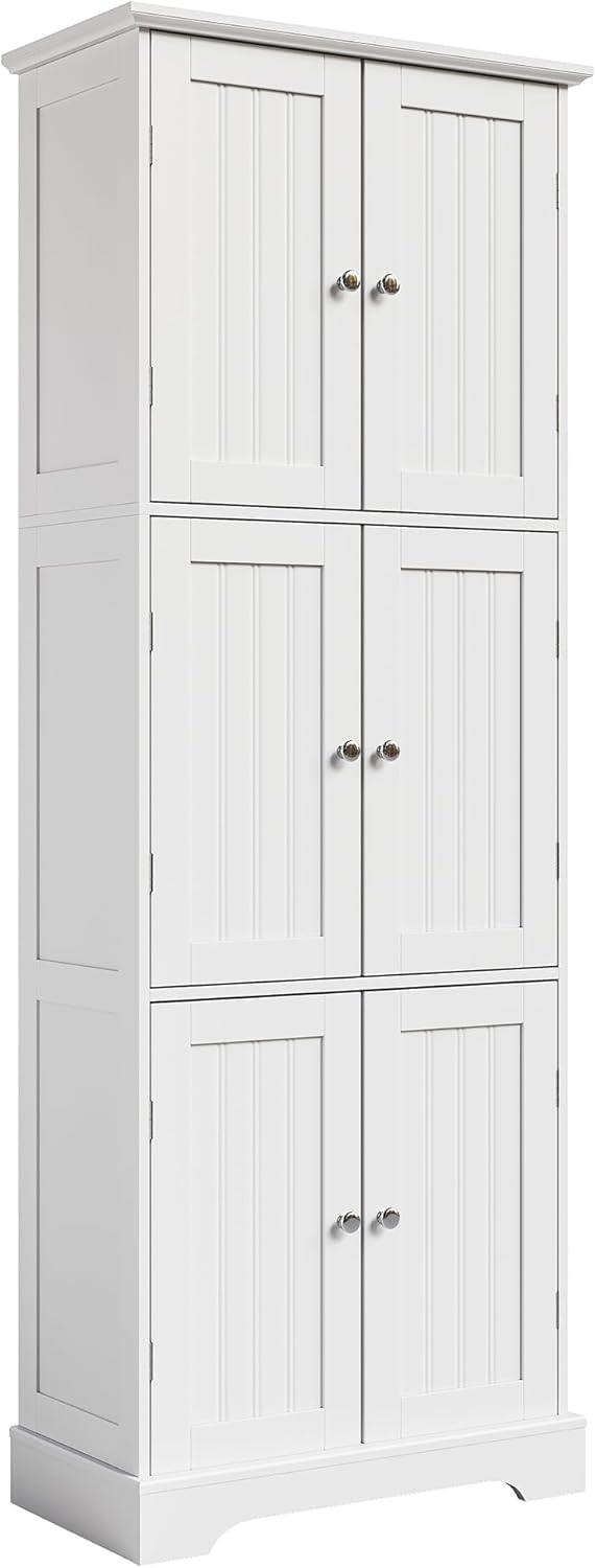 ChooChoo 63.2" Tall Bathroom Storage Cabinet with 6 Doors | Freestanding...