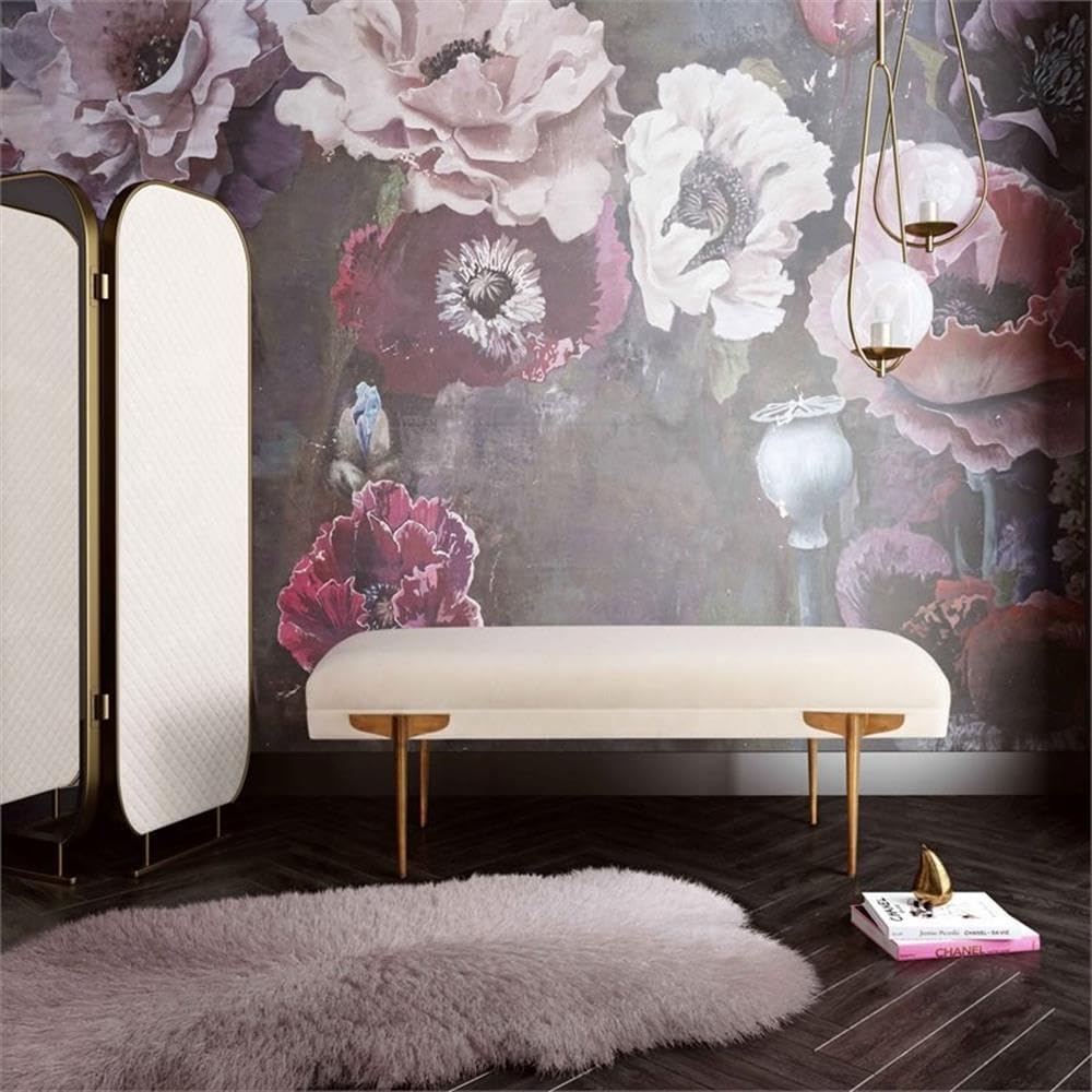 MAKLAINE Velvet Upholstered Bench, 19.6" H x 53.5" W x 22" D, ...