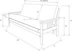 Kodiak Furniture Monterey Futon Set, No Drawers, with Barbados Base and Oregon Trail Java Mattress