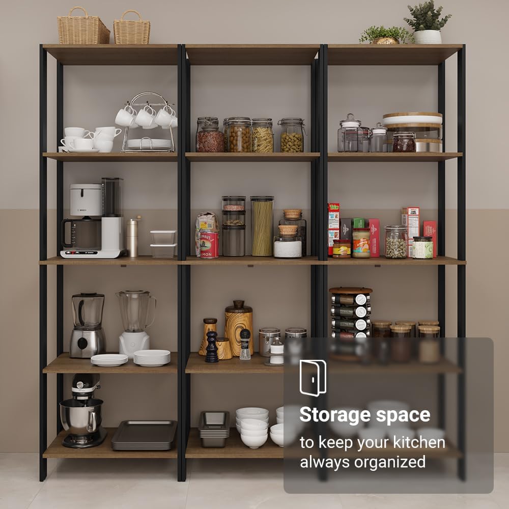 Madesa Kitchen Pantry Storage Rack with 15 Open Shelves 70" L Multiuse M...