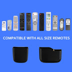 SUNFICON Remote Holder Wall Mount TV FAN Remote Control Holder Bedside Caddy Wall Organizer Phone Holder for Office Adhesive Media Player Controller Holder Box Tray Home Desk Nightstand Black 2 Small