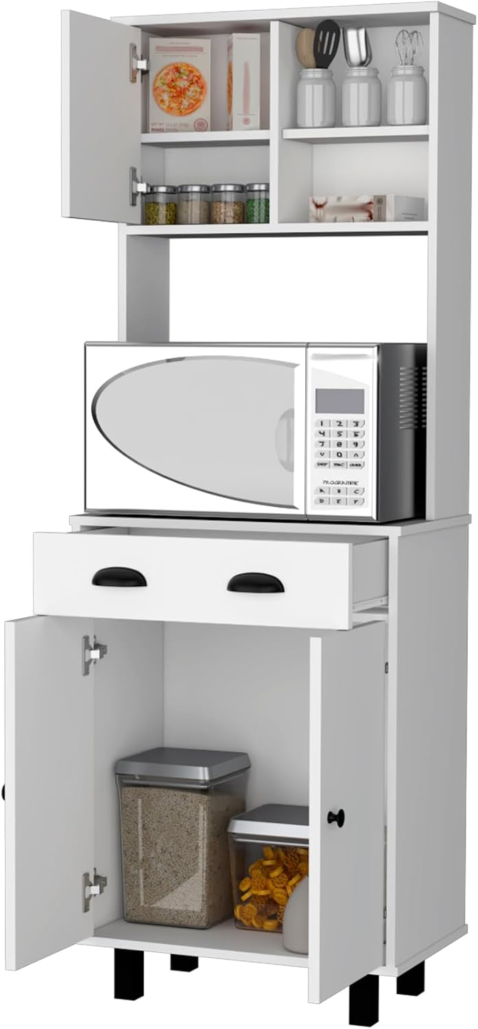 Emily White 1-Drawer Kitchen Pantry