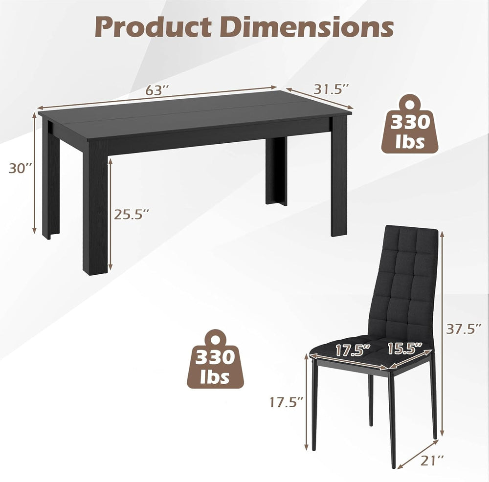 GIANTEX 9-Pieces Dining Table Set for 8, 63" Table, Padded Seat & Ba...