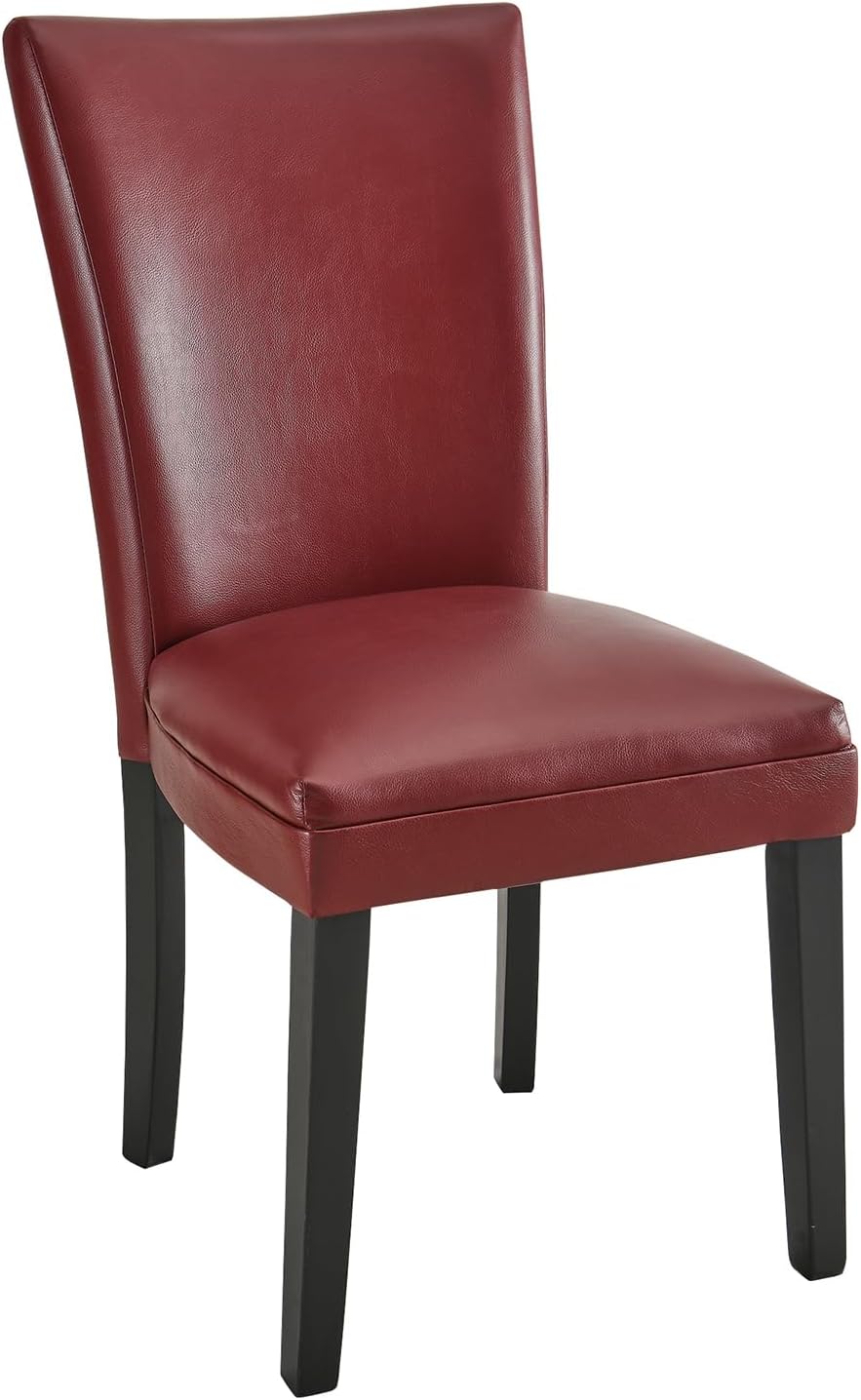 Set of 2 Retro Dining Chairs, Upholstered Parsons Chairs with Wooden Legs &am...