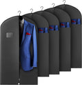 Hleelomi 5 Pack 43-in Garment Bag for Hanging Clothes Black Suit Bag | Garment Bags for Travel and Closet Storage, Suit Bag Travel with Zipper and Visible Transparent Window