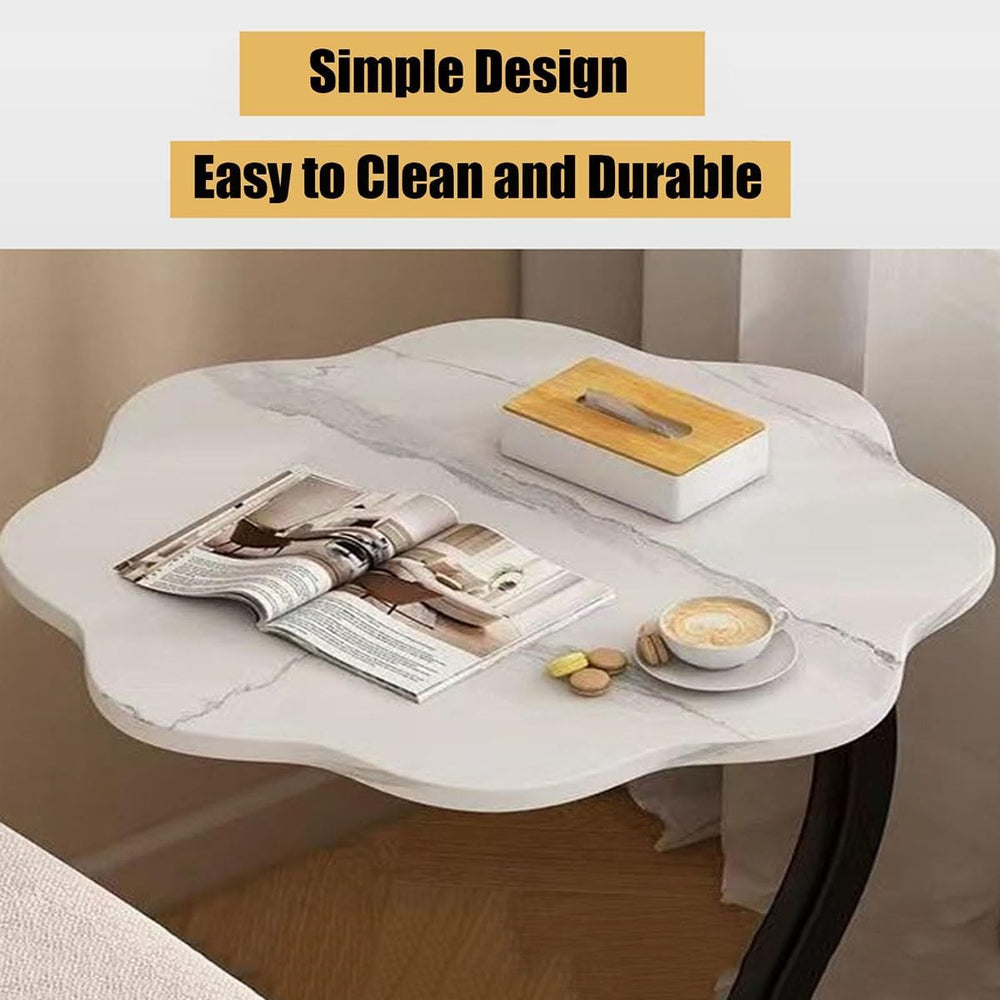 C Shaped End Table Sofa Couch Side Tables with Storage Shelves Nightstand for...