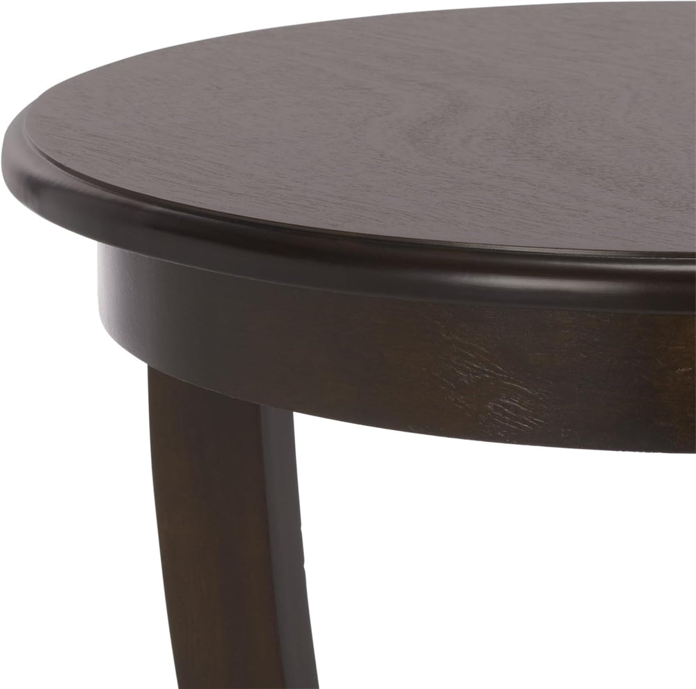 SAFAVIEH Furniture - Mary Pedestal Table - Dark Chocolate - Solid Wood - Farm...