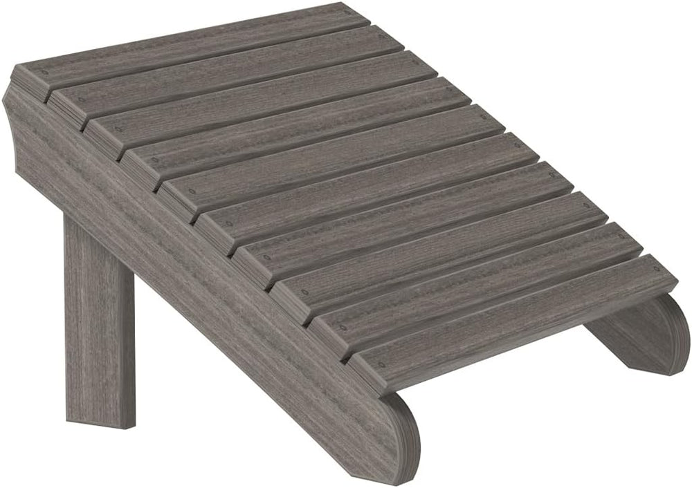 Furniture Barn USA Poly Lumber Deluxe Adirondack Footrest, Coastal Gray