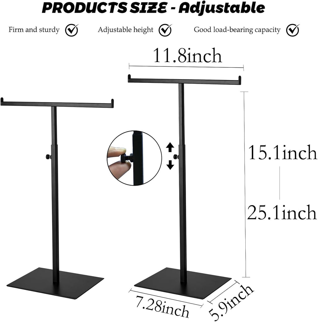 Purse Display Stand Jewelry Tower Stainless Steel Handbag Stand Jewelry Stands Tabletop for Necklaces Organizer Stand Adjustable Height Home Store Boutique, Black