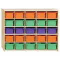 Contender 25 Tray Storage with Assorted Pastel Trays, Kids Montessori Cubby Shelving Unit for Home, Office, Kindergarten, Playroom [ Fully Assembled ]