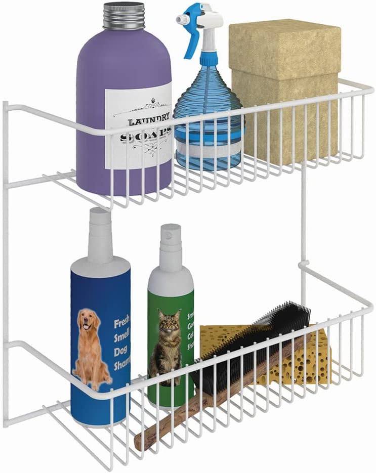 ClosetMaid 8002 2-Tier Wall Rack for Added Storage, 10.5-Inch H x 12.5-Inch W x 5-Inch D, White