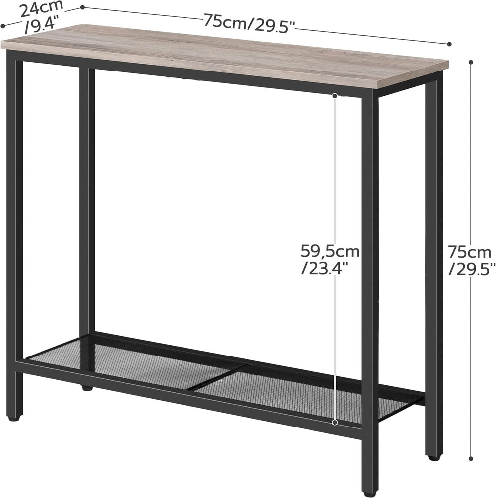 HOOBRO 29.5" Narrow Console Table, Small Entryway Table with Shelf, 2 Ti...