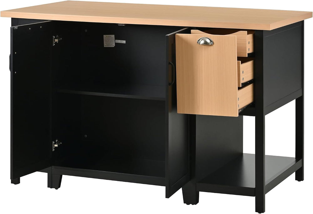 Christopher Knight Home Aaron 58" Kitchen Island with Storage, Modern Is...