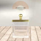 Clear Transparent Hotel Style Apothecary Tempered Glass Canister Jar W/ Gold Metal Lid Cover, Classic Countertop Organizer for Cotton balls/pads, Floss Picks, Makeup Storage