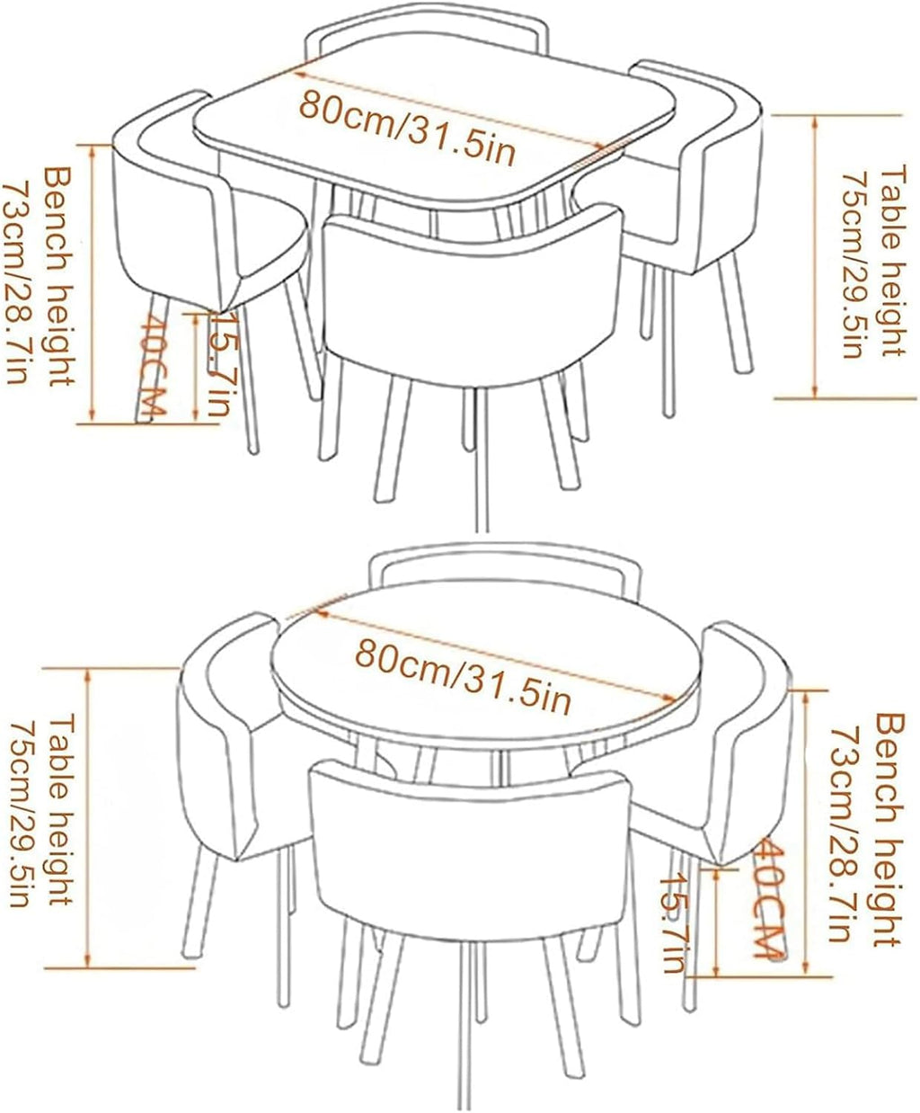 Reception Desk for Spaces with Lockable Drawer, Compact Office Counter Desk Counter Modern Front Lockable Drawers,Modern Round Dining Table Set with 4 Chairs 80cm Square Conference Table and