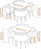 Reception Desk for Spaces with Lockable Drawer, Compact Office Counter Desk Counter Modern Front Lockable Drawers,Modern Round Dining Table Set with 4 Chairs 80cm Square Conference Table and