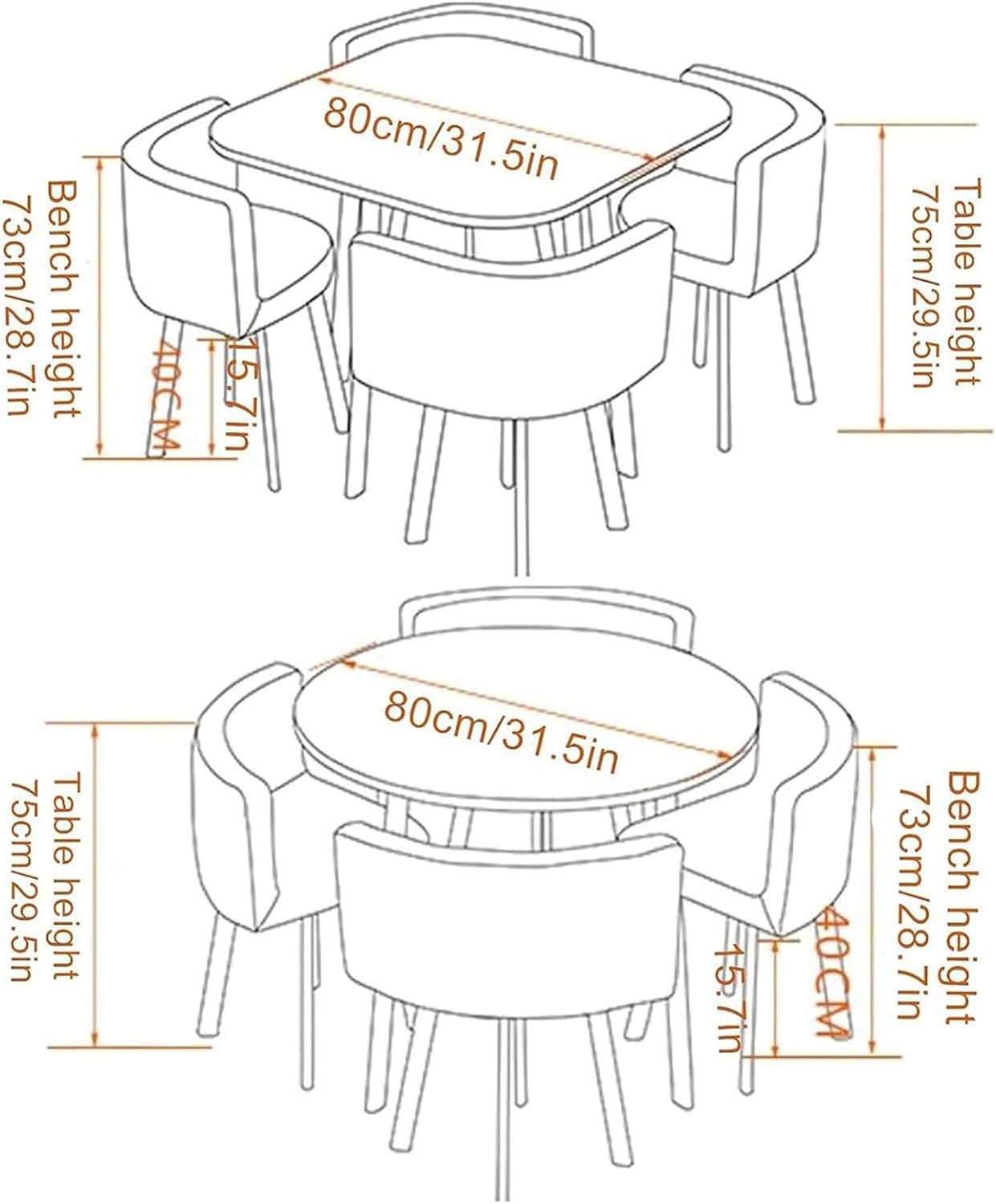 Reception Desk for Spaces with Lockable Drawer, Compact Office Counter Desk Counter Modern Front Lockable Drawers,Modern Round Dining Table Set with 4 Chairs 80cm Square Conference Table and