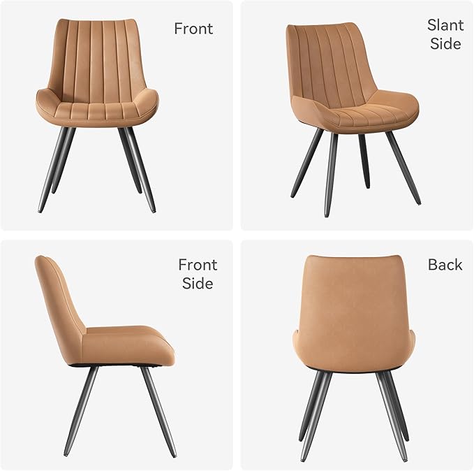 Dining Chairs Set of 2, Mid Century Modern Kitchen Chairs with Soft Cushion, ...