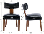 Set of 4 PU Leather Upholstered Side Chairs, Modern Kitchen Armless Parson Chairs Solid Wood Dining Chairs, Black