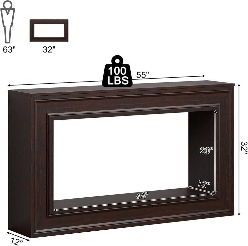 Rresyet 55" Narrow Entryway Console Table with LED Lights & Storage,...