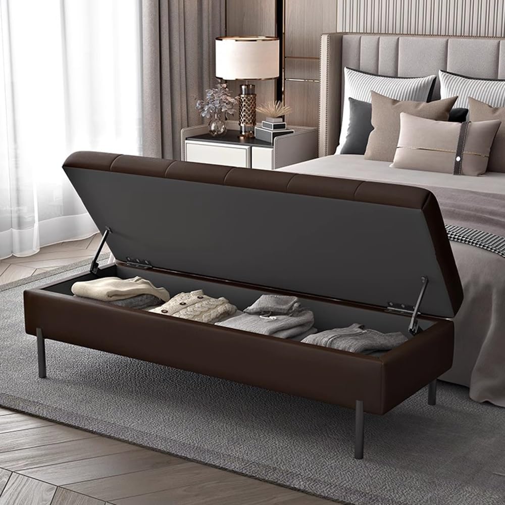 Modern Bedroom Bed Footstool Solid Wood Front Sofa Stool Storage Bedside Entr...