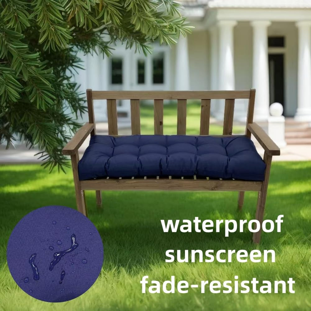 Waterproof Indoor/Outdoor Bench Cushion, Garden Loveseat Cushion, Swing Seat ...