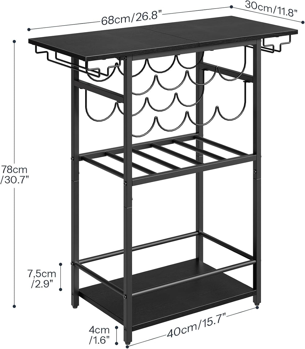 HOOBRO 5-Tier Wine Rack with Glass Holder, Wine Storage Freestanding Floor, V...