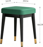Dining Stool, Dressing Table Stool, Spare Square Chair, Metal Frame Side Chair, Widen The Large Seat Surface, for Small Spaces Home Bedroom Study(Gray)