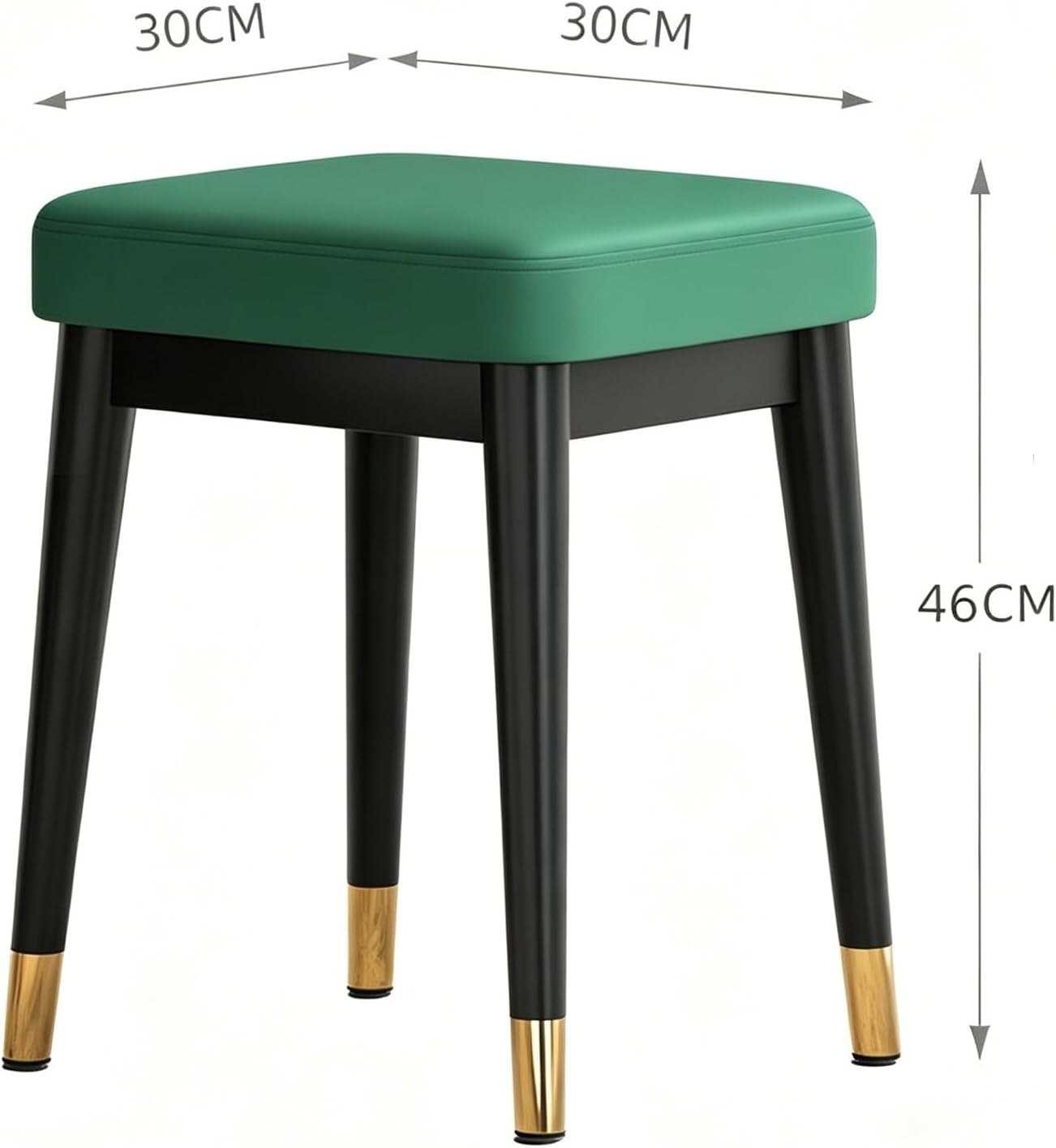 Dining Stool, Dressing Table Stool, Spare Square Chair, Metal Frame Side Chair, Widen The Large Seat Surface, for Small Spaces Home Bedroom Study(Gray)