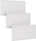 TORACK 3 PCS Metal Pegboard Panels(12x24 inch) for Wall Garage Utility Tools Storage Pegboard for Workbench, Modular Peg Board Tool Organizer Boards(Pack of 3, Grey)