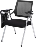 Ergonomic Folding Mesh Chair with Armrest Lumbar Support and Metal Frame Office Conference