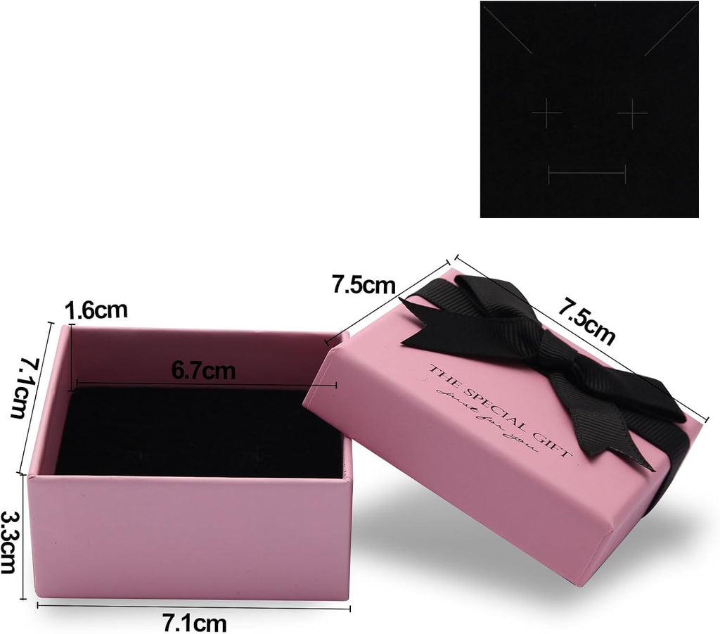 14pcs Small pink Cardboard Gift Jewelry Boxes for Necklace, Earring, Ring, Pendant, Bracelet, Anklet, Jewelry Holder，Bulk Gift Box jewelry display (pink with white stripes)