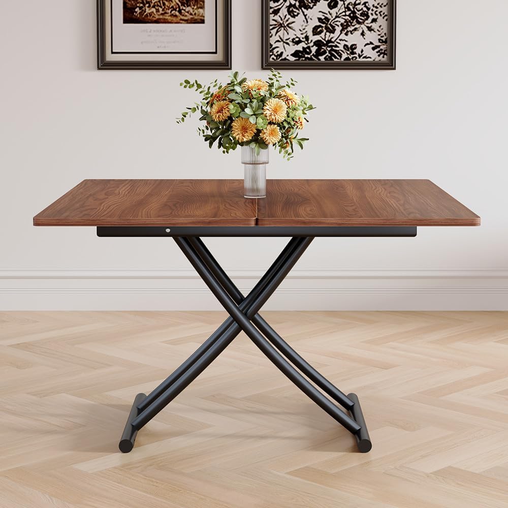 Adjustable Height Coffee Table to Dining Table, Lift Top Foldable Dining Tabl...