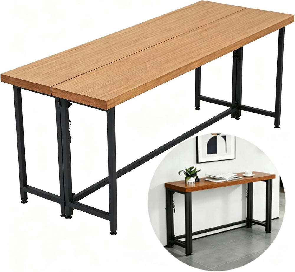 Foldable Dining Table,Solid Wood Flip Top Narrow Console Table,Small Writing ...