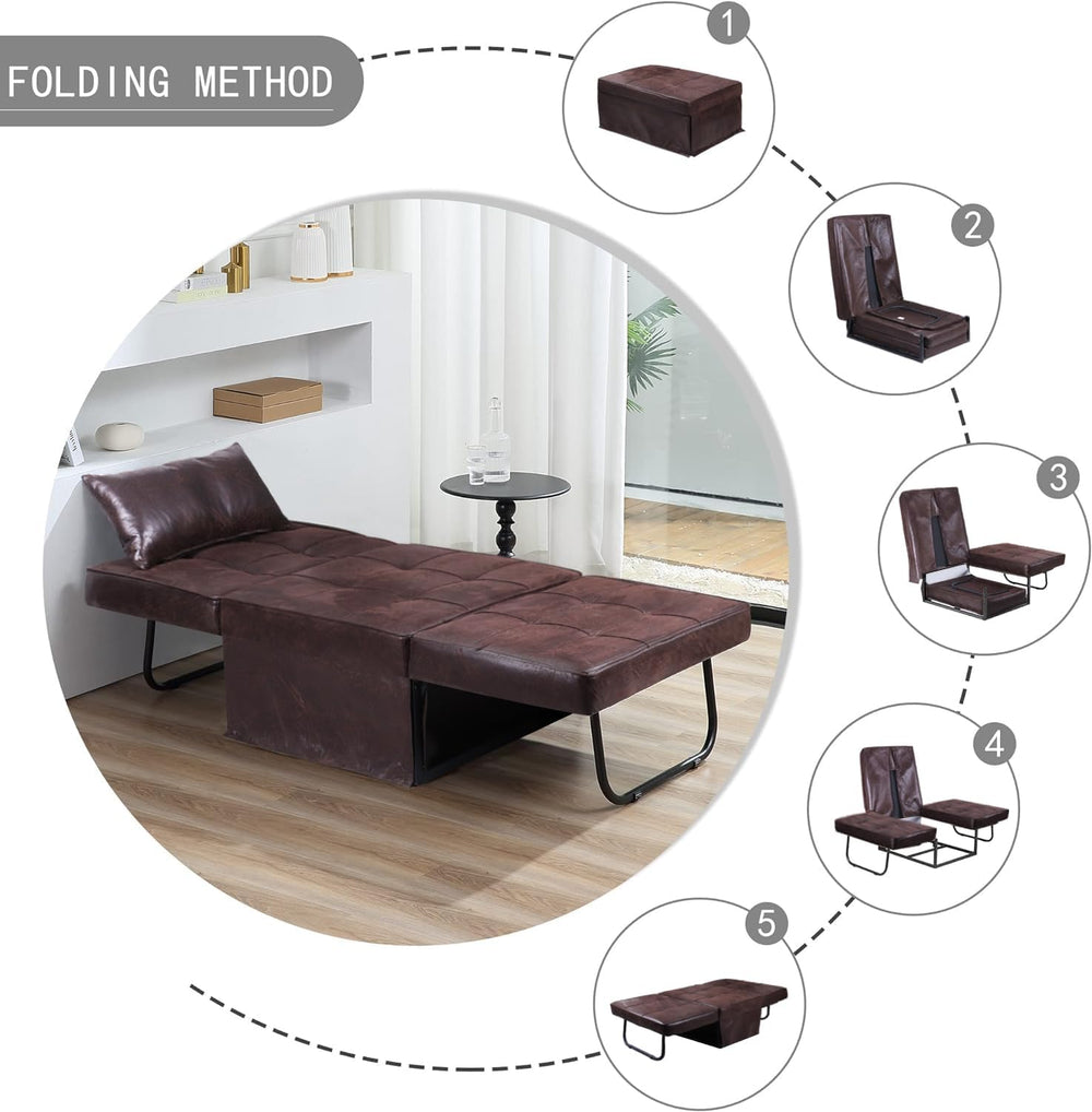 BIGSYY Sofa Bed, Set of 4 in 1 Multi-Function Folding Ottoman Breathable Line...